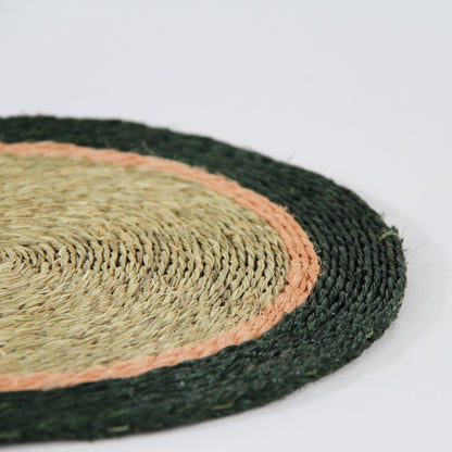 Woven Placemat - Blush and Green